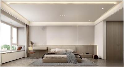 现代简约主卧室3D模型下载